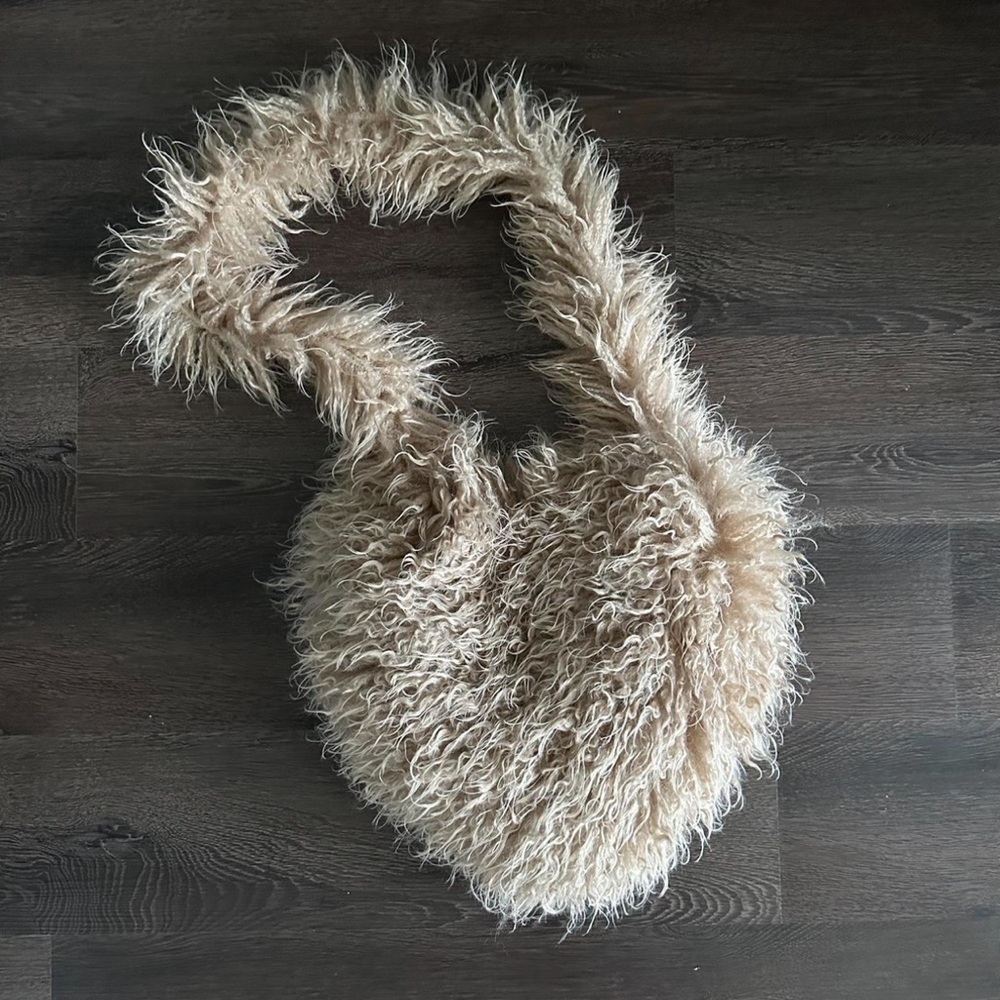 Fashion Nova Tan Furry Crossbody Bag